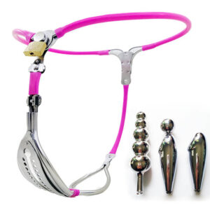 Adjustable Steel Female Chastity Belt with Plug Options