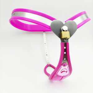 Pink Transparent Panel Heart-Lock Chastity Belt