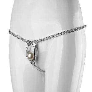 Metal Chain Chastity Underwear with Pearl Detail