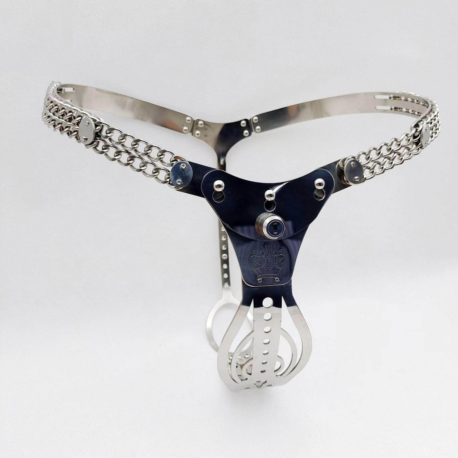 Hollow-Pattern 316 Stainless Steel Chastity Belt - Image 2