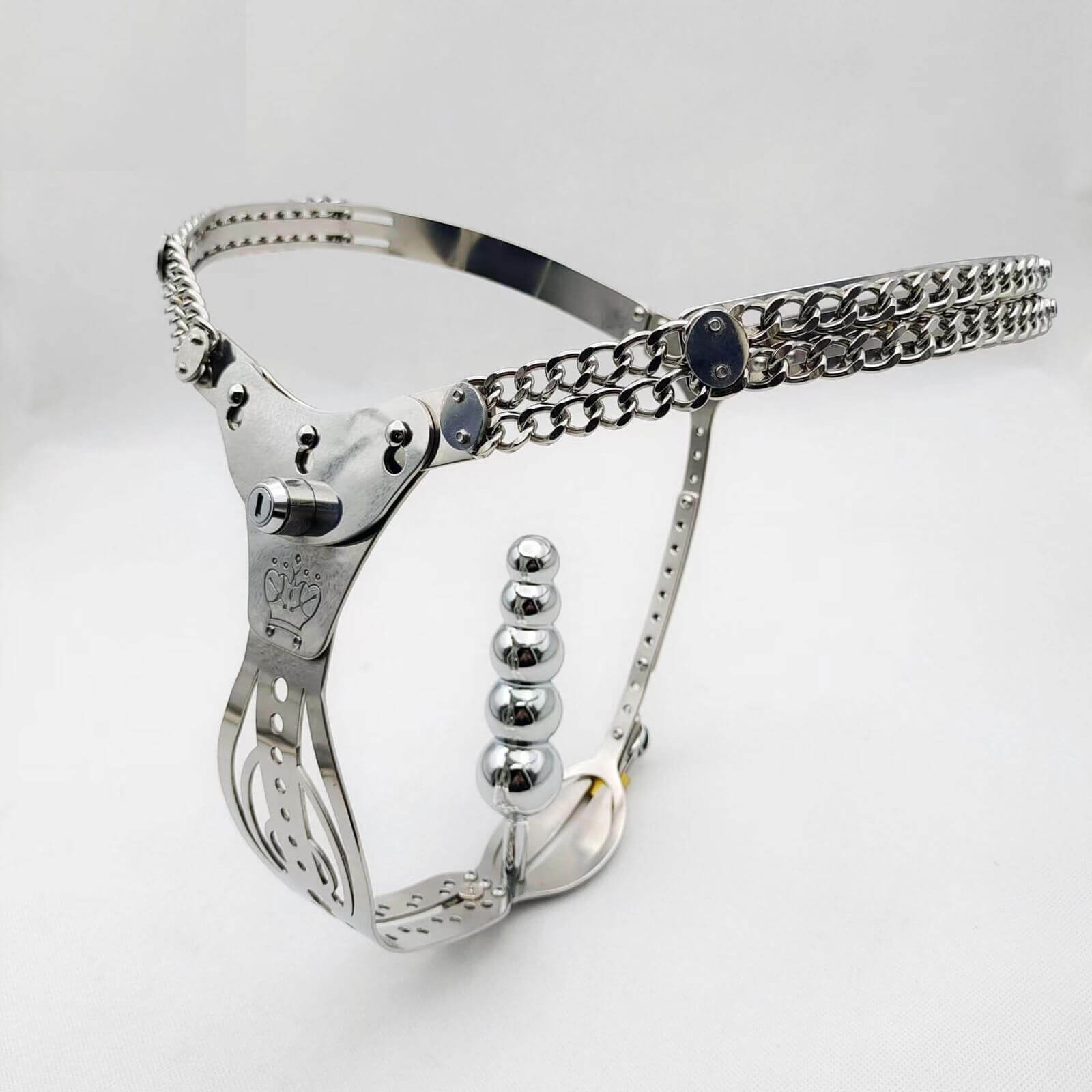 Hollow-Pattern 316 Stainless Steel Chastity Belt - Image 4