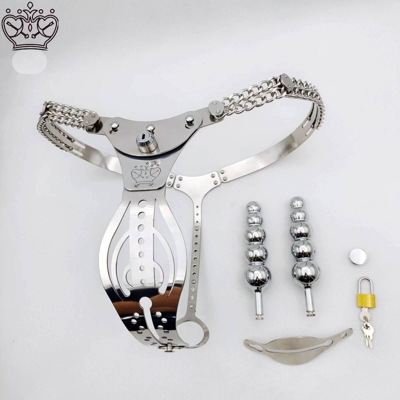 Hollow-Pattern 316 Stainless Steel Chastity Belt - Image 6